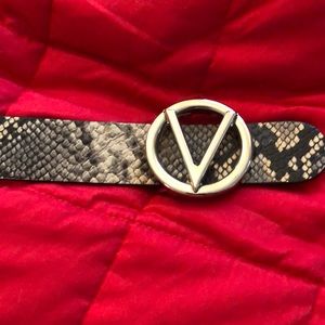 Valentino animal print belt silver buckle. Small